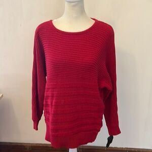 Alfani red long sleeve sweater with gold shimmer Size SP New